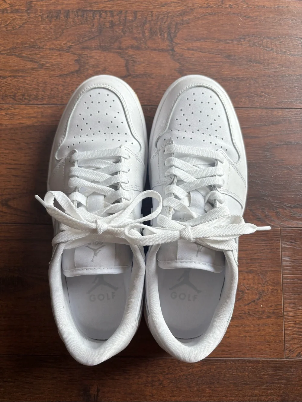 Jordan White Leather Golf Sneakers